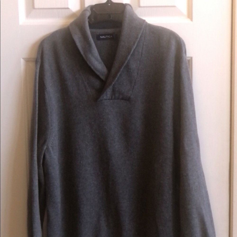 Nautical Men’s Gray Sweater, Size L